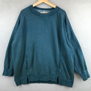 Free Movement Teal Oversized Sweatshirt Pullover Long Sleeve Side Slits‎ M
